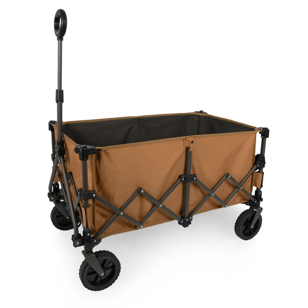 Picnic Time Wilderness Collapsible Folding Wagon, (Brown & Gray)