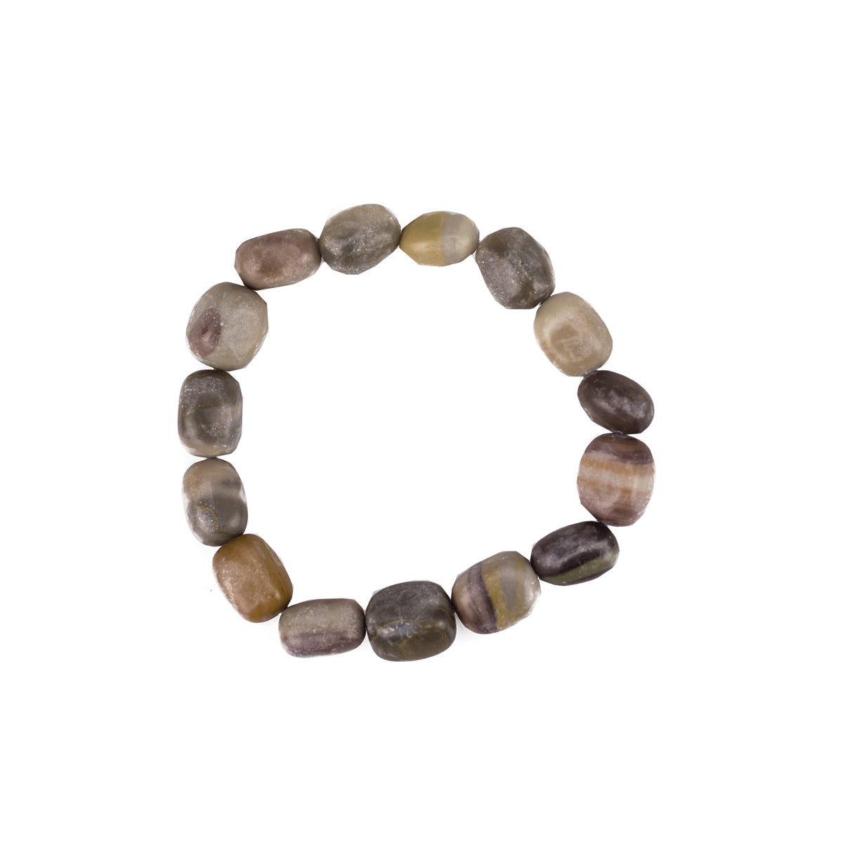 Completely Bella Slate Gray Marble Stretch Bracelet