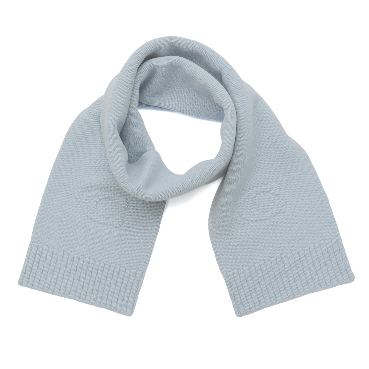 COACH Embossed Knit Muffler - Light Blue