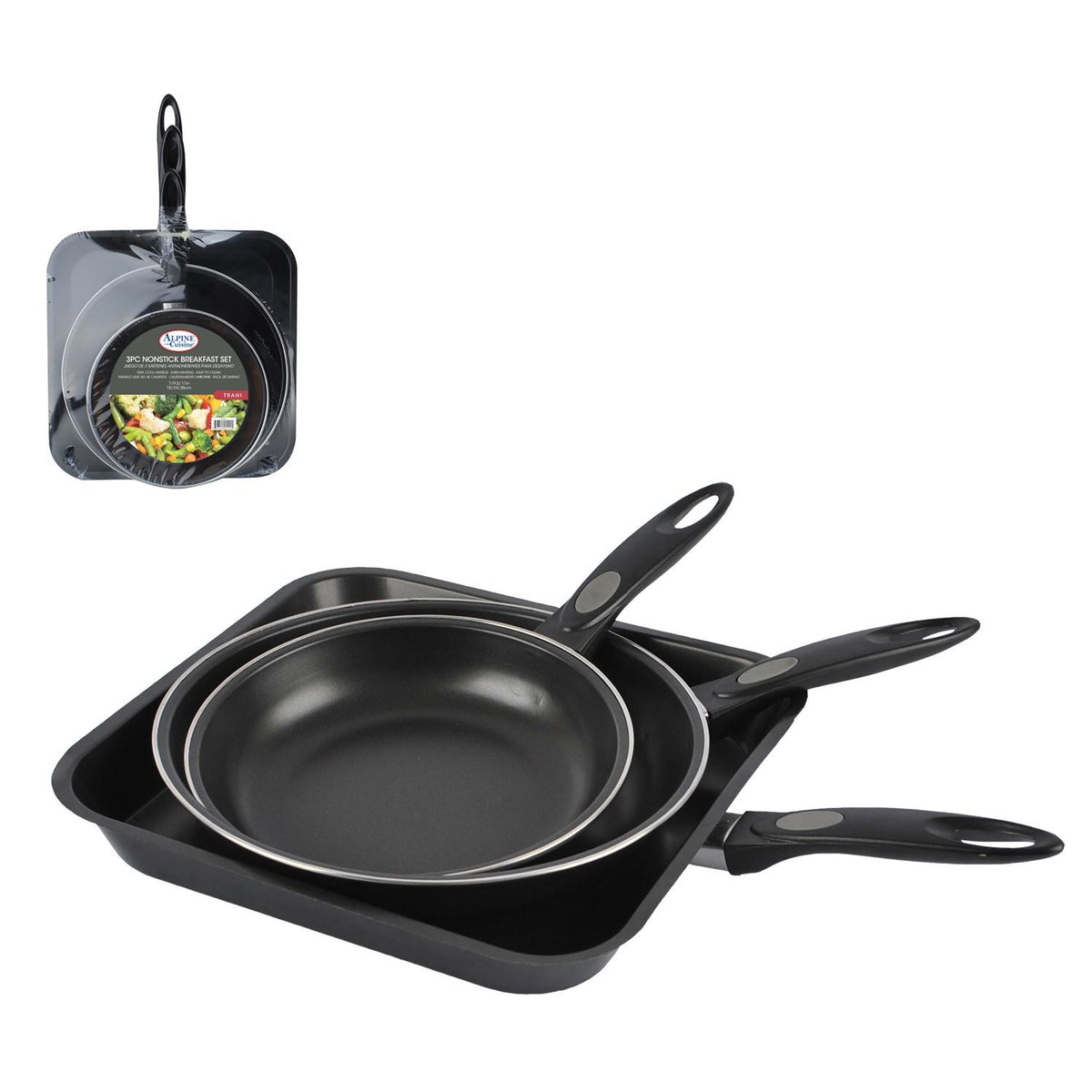 Bella Home 3 Pc Nonstick Breakfast Pan Set