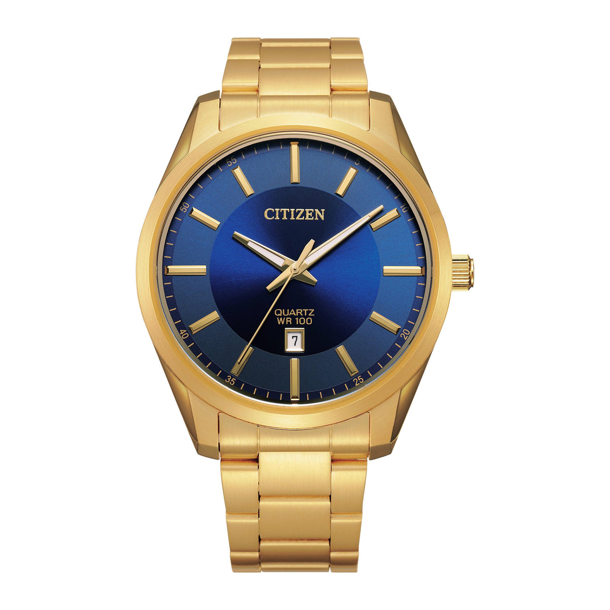 Citizen Men's Quartz Gold-Tone Stainless Steel Watch Blue Dial