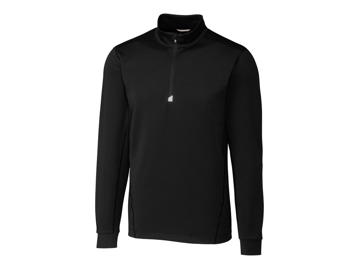 Cutter & Buck Mens Traverse Stretch 1/4 Zip Pullover-Black-LG