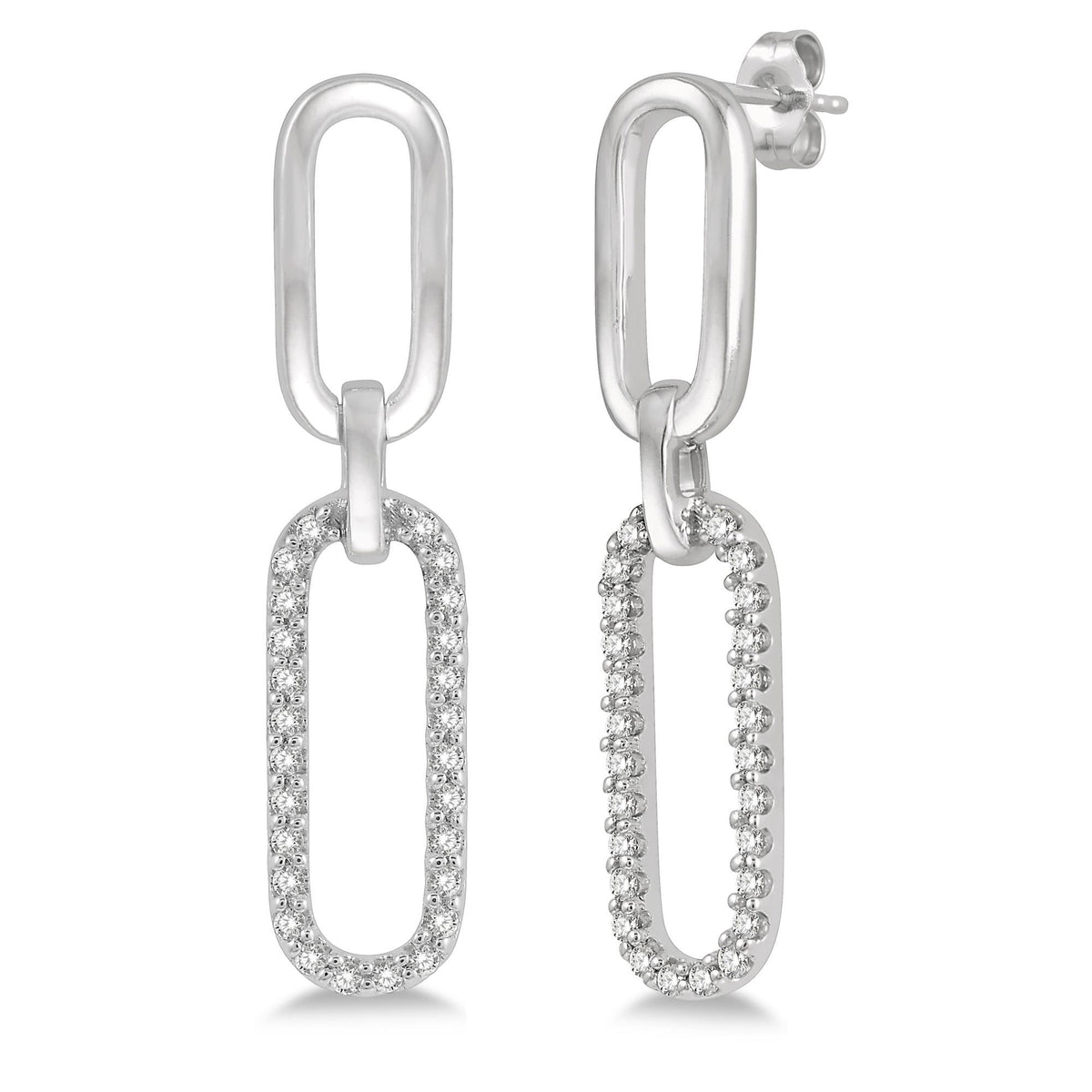 Jilco Inc Diamond Paperclip Earrings
