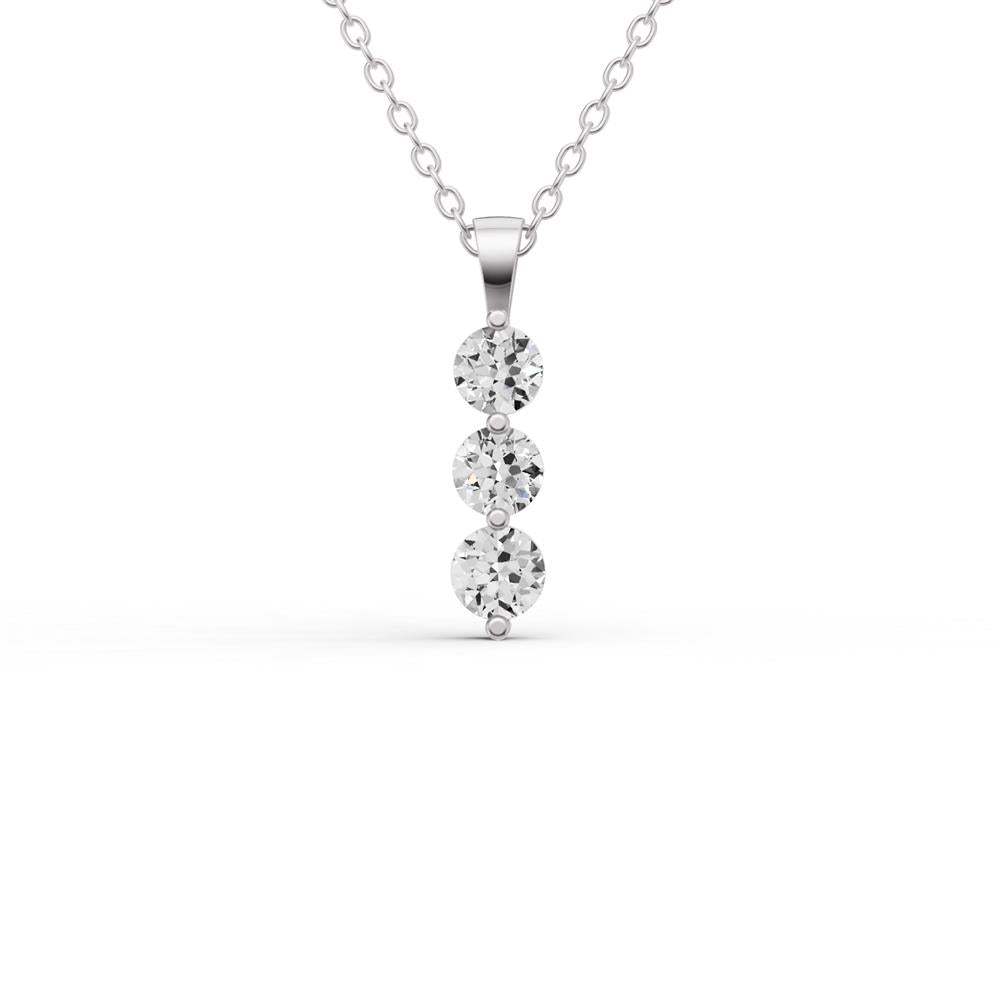 Prestige Boutique Diamonds Lab Diamond 3 Stone Snow Pendant Size 2 CT