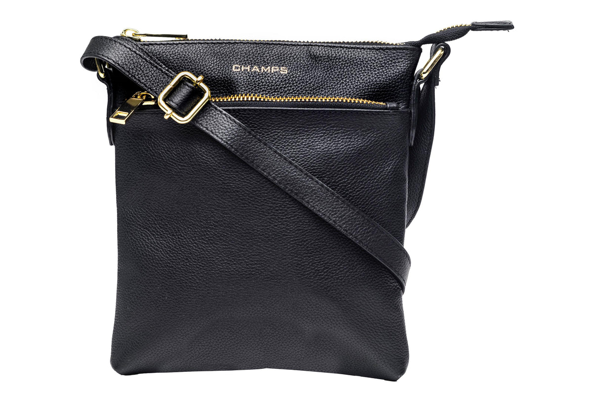 Champs Luggage Gala Collection Leather Crossbody Size 9"x7"x1.5"