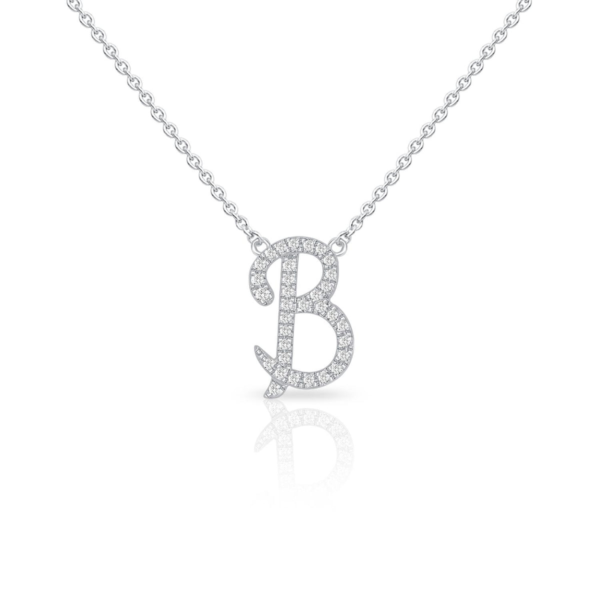 Infinity Luxe Jewelry Collection Diamond Cursive Initial W/Chain