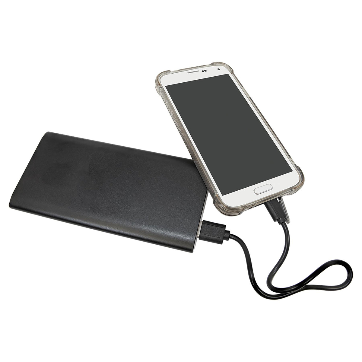 Computer Incentives 8000MAH Power Bank & Wireless Anodized Aluminum Charger w/USB Power Cord black