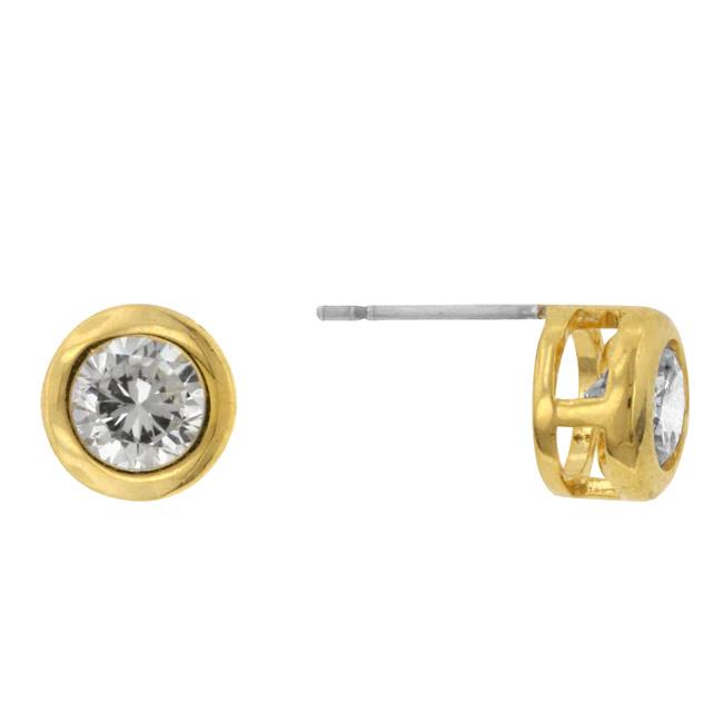 Completely Bella Gold Bezel Stud Earrings