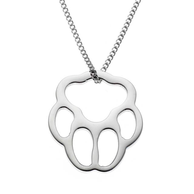 Joyful Sentiments Large Paw Print Pendant Necklace