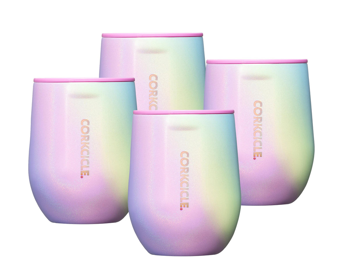 Corkcicle 12oz Stemless - Rainbow Unicorn, 4 Pack