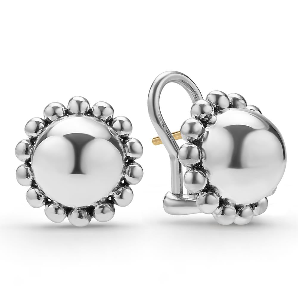 Lagos Round Omega Clip Earrings Size 15mm