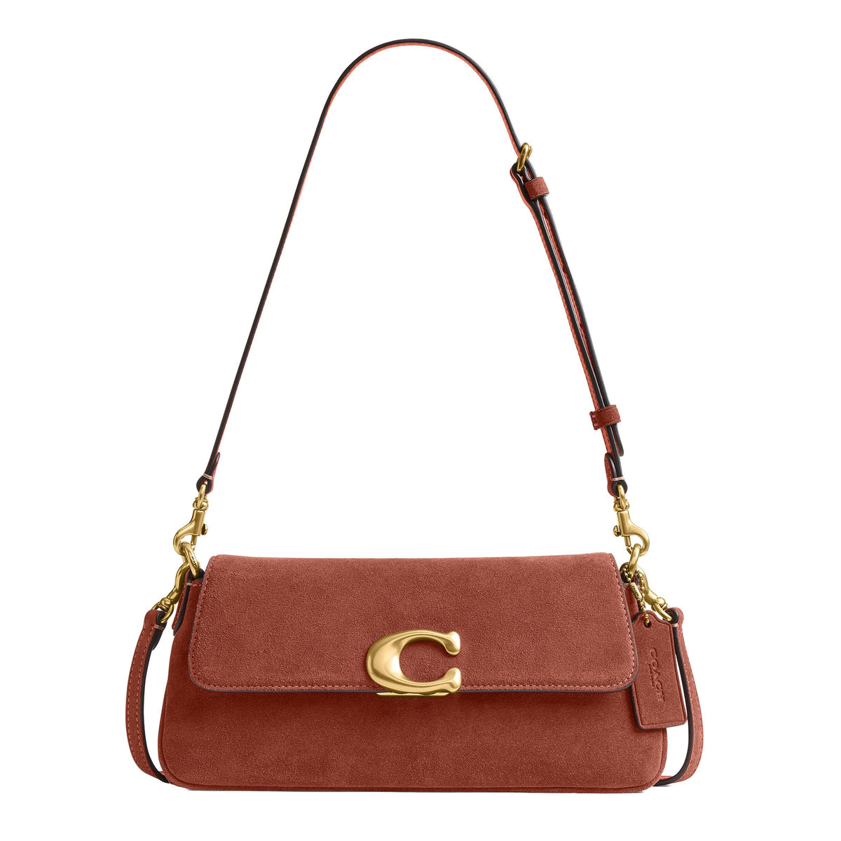 COACH Suede Jet Shoulder Bag - Clay/Brass