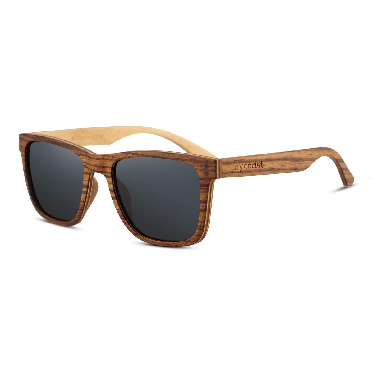 Joycoast Ziggy - Zebra Wayfinder Wooden Sunglasses Grey Lens