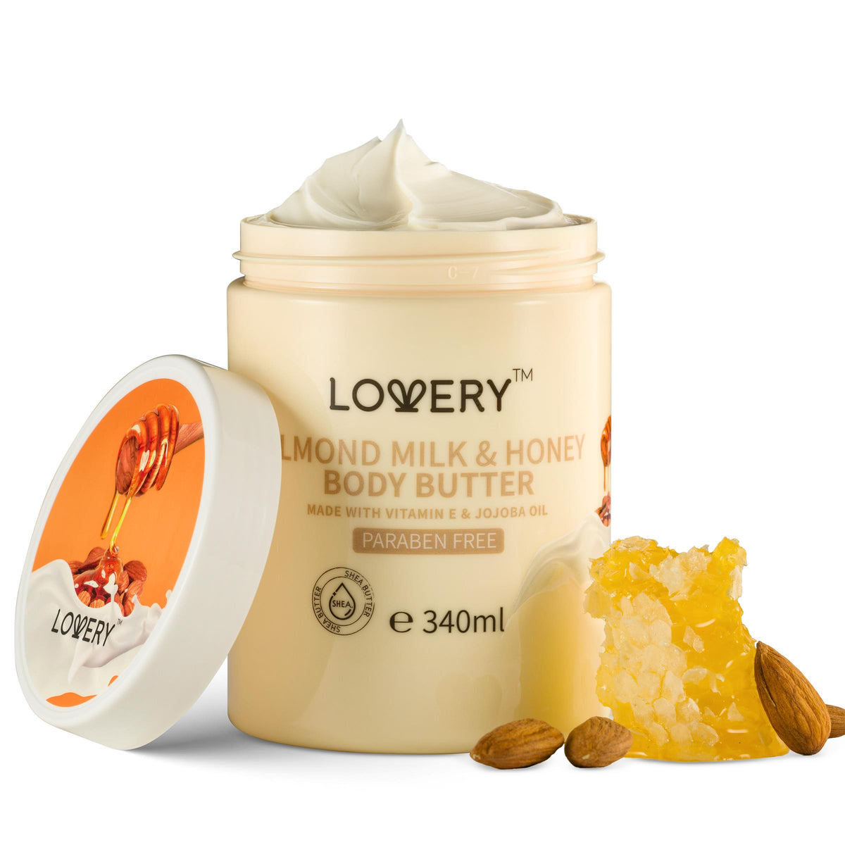 Lovery Almond Milk & Honey Body Butter Size 340mL