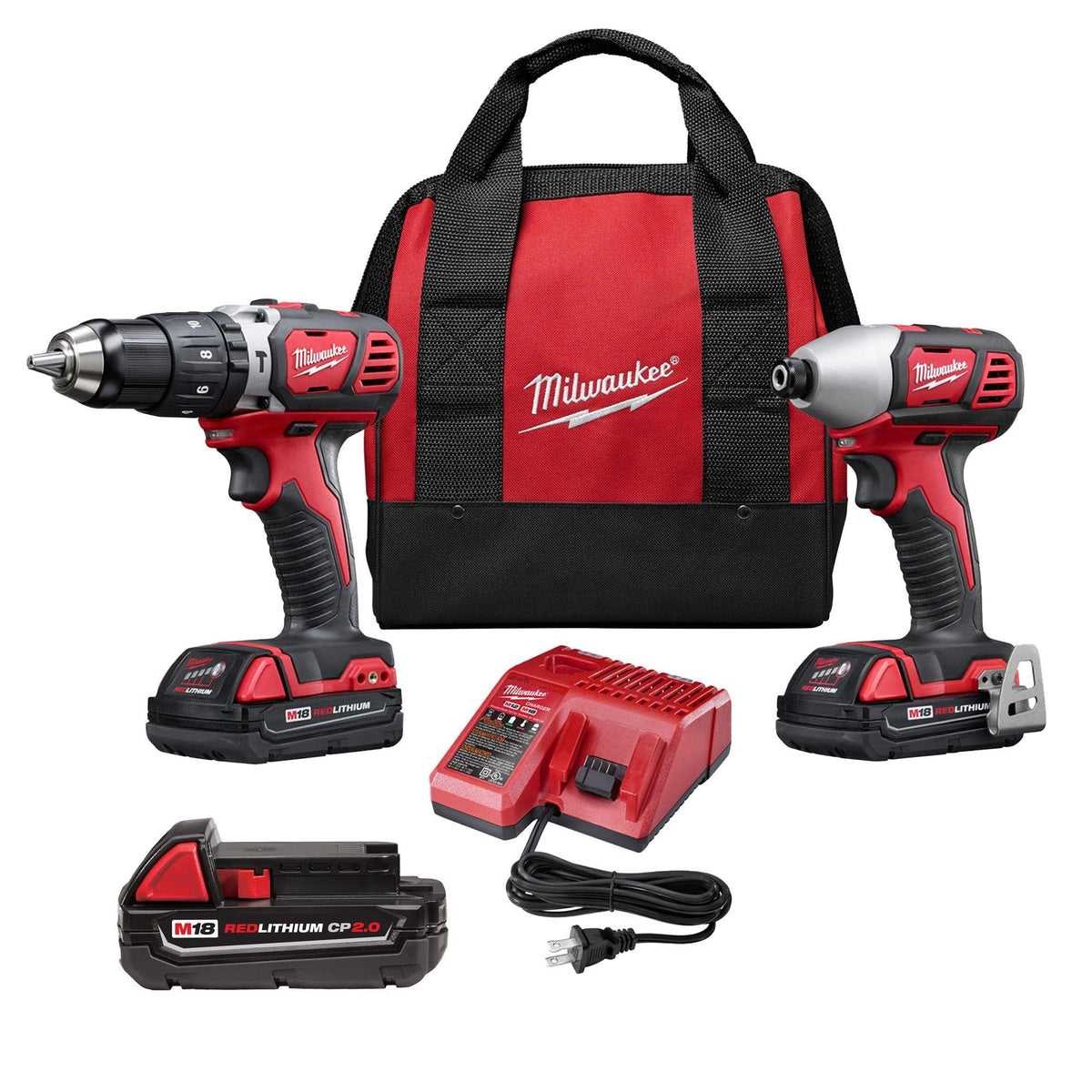 Milwaukee M18 Cordless LITHIUM-ION 2-Tool Combo Kit Plus Extra Battery