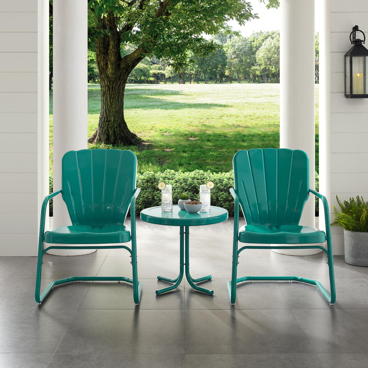 Crosley Outdoor Ridgeland 3Pc Retro Outdoor Chair Set