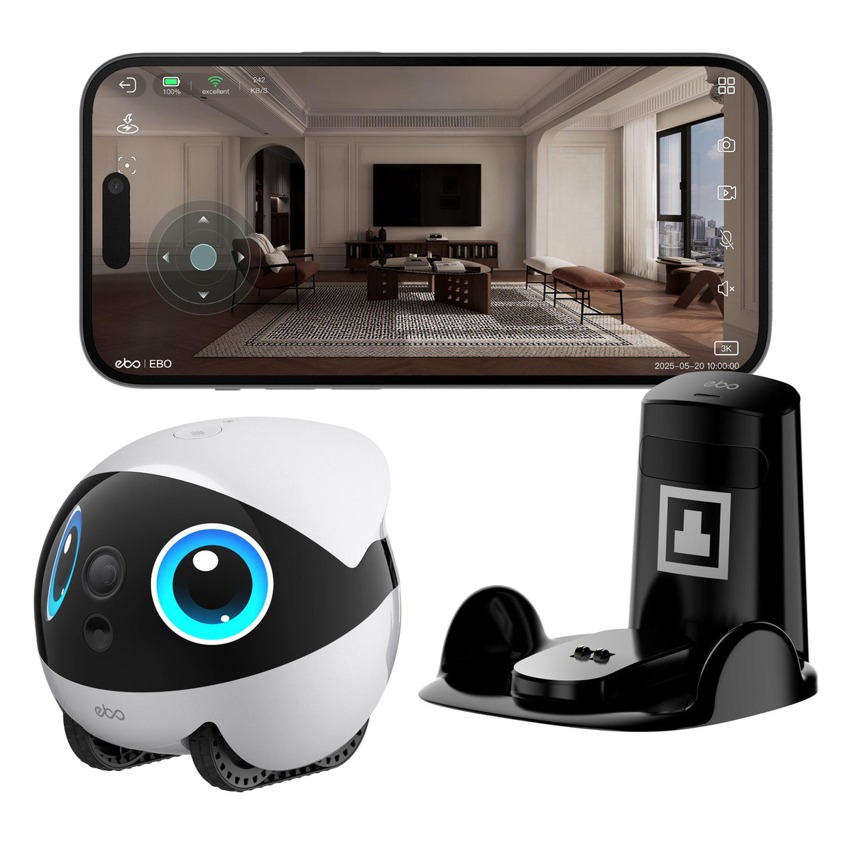 Enabot EBO Air 2 Plus FamilyBot with 3K Resolution, AI Assistant