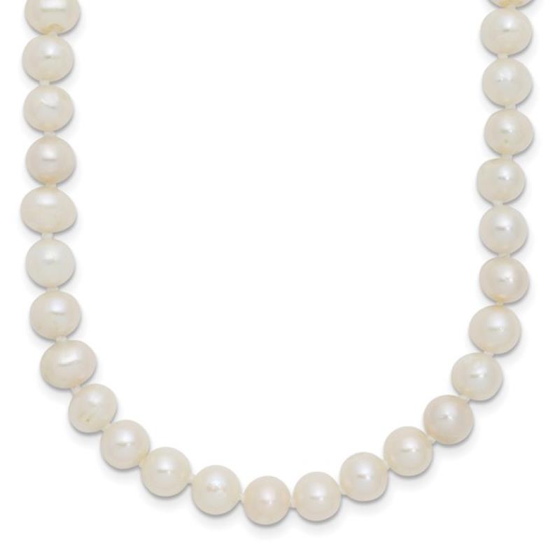 Distinctive Sterling Silver 6-7mm White Freshwater Cultured Pearl Necklace