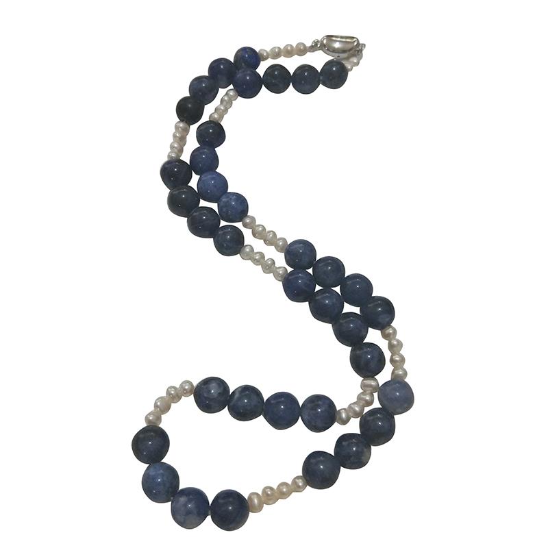 Completely Bella Latonia Cabella created Pearl and Sodalite Necklace
