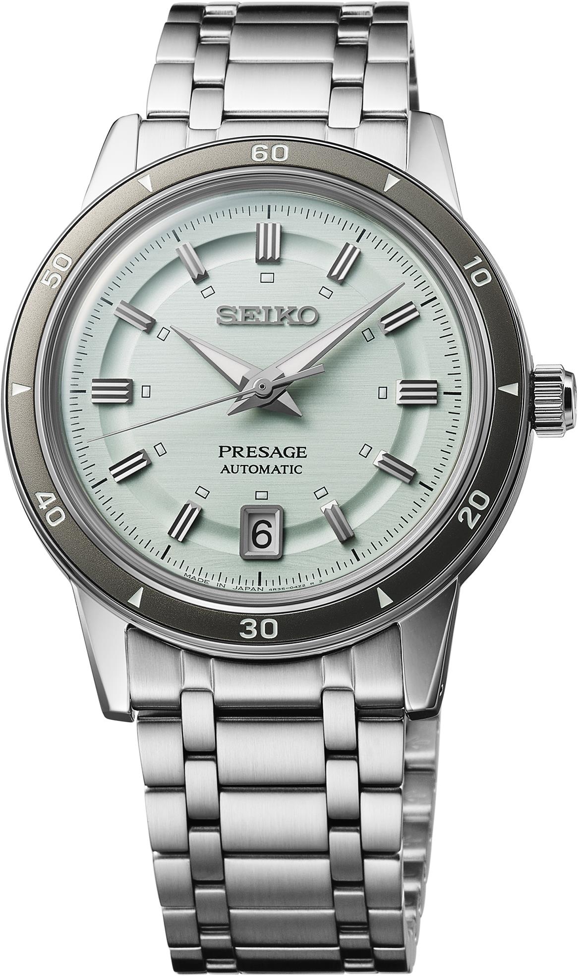 Seiko Watch Presage Style 60s SS Automatic Green Dial