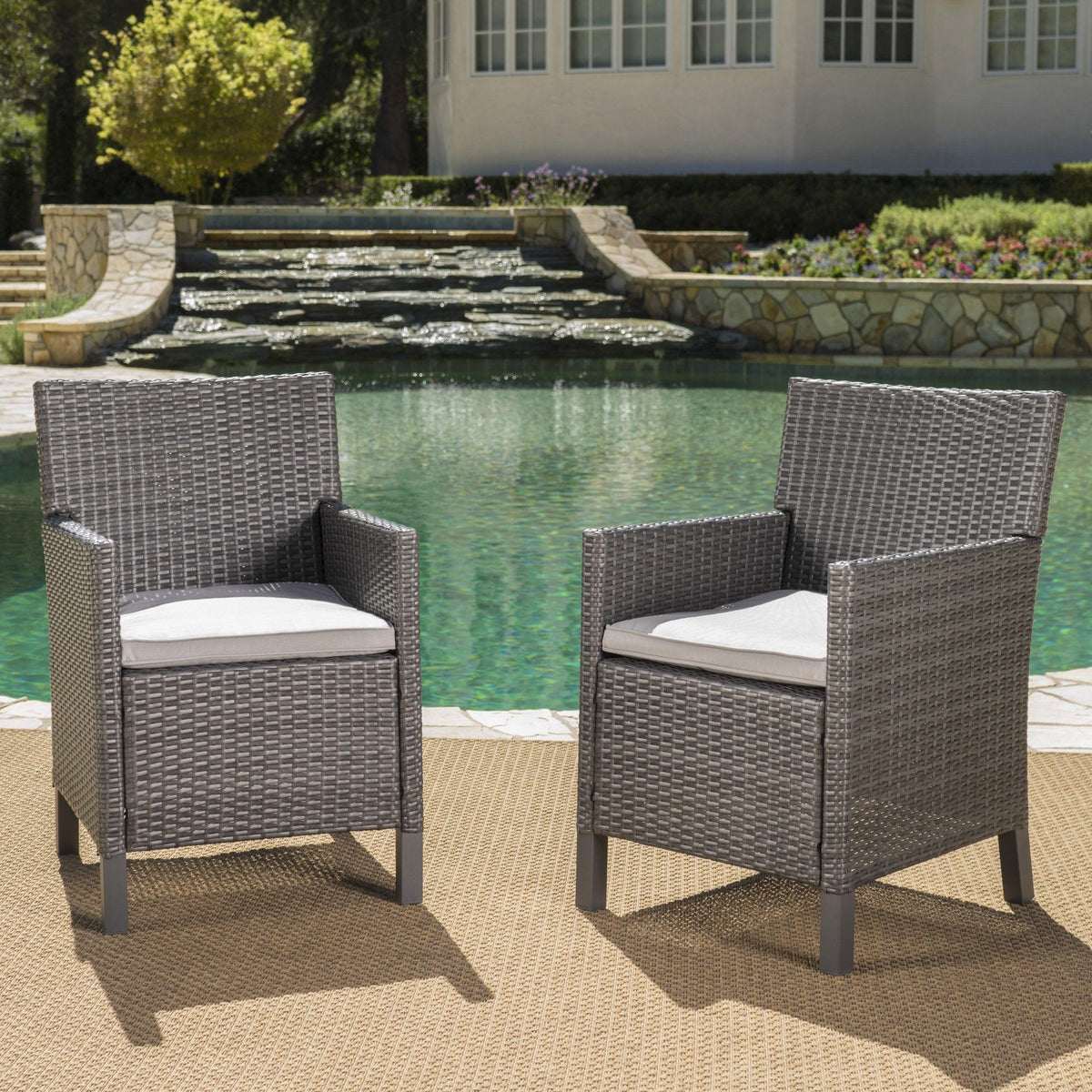 Stark Home Cypress Outdoor Wicker Dining Chair Set (2)
