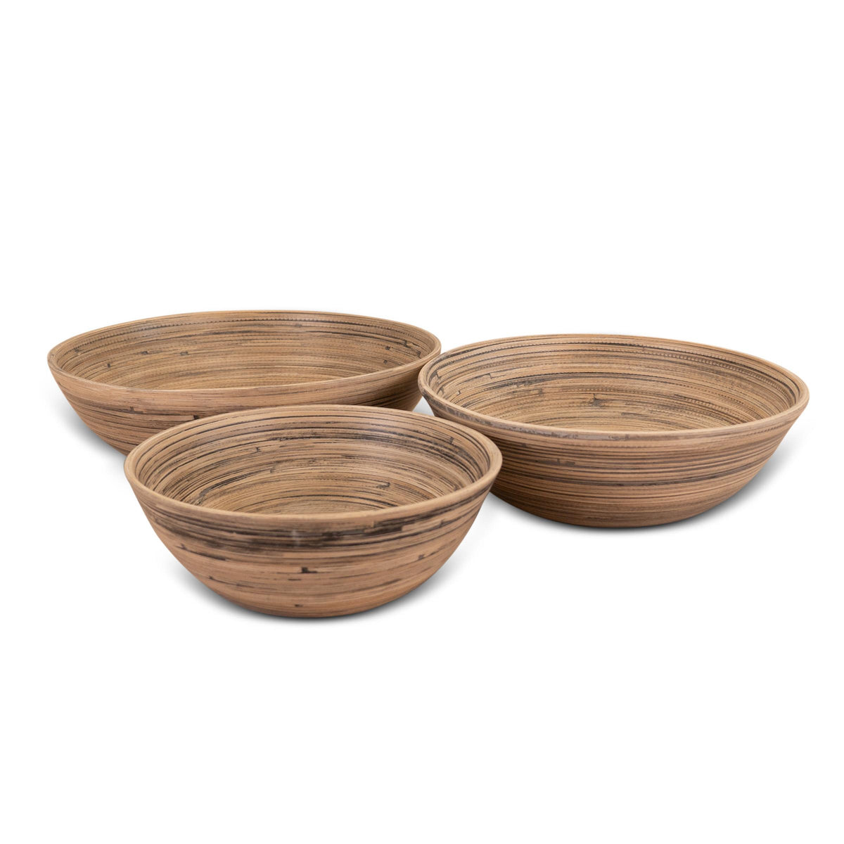 KitchenSupply LEXA - 3-Piece Bamboo Bowl Set - Black Bamboo
