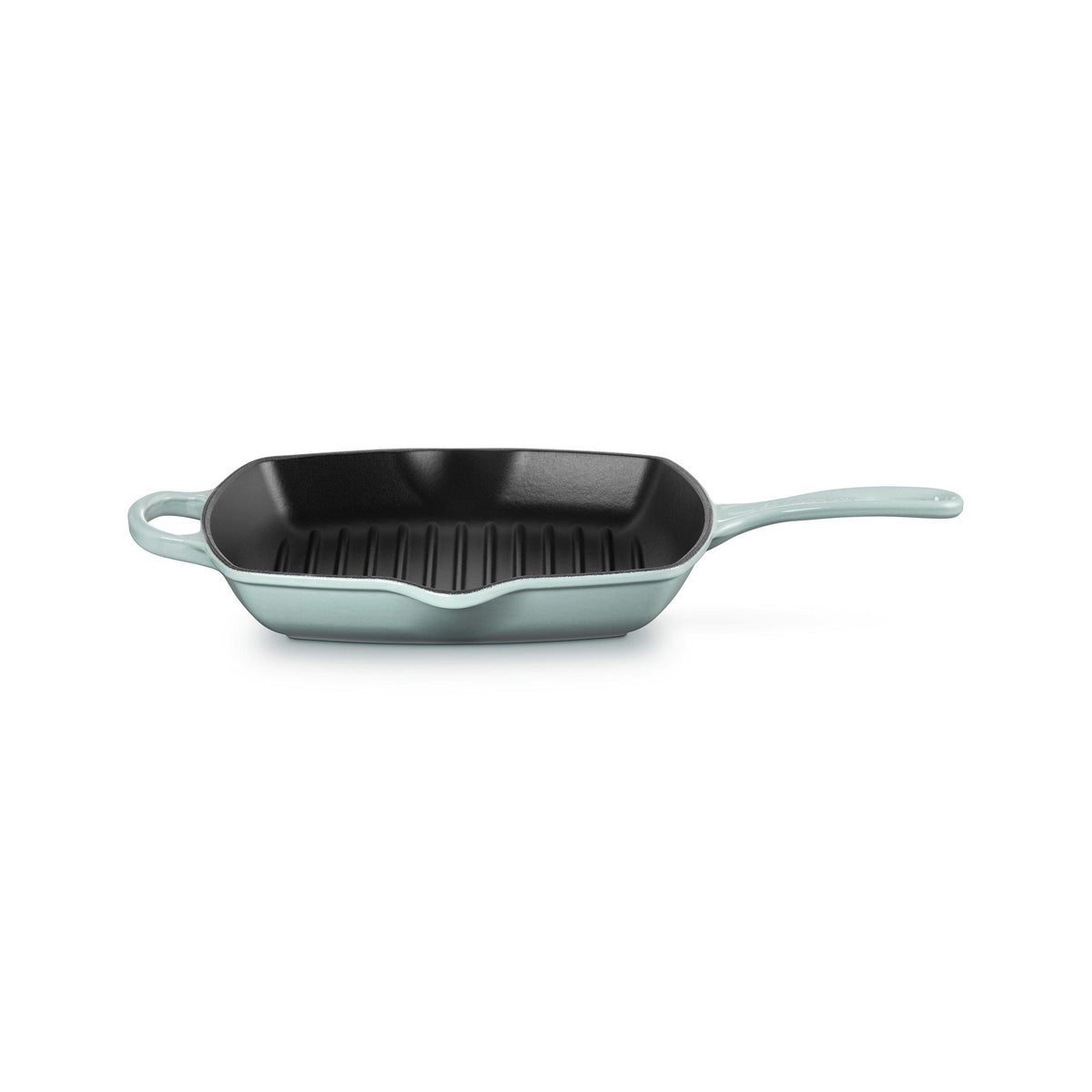 Le Creuset 10.25" Signature Cast Iron Square Skillet Grill Sea Salt