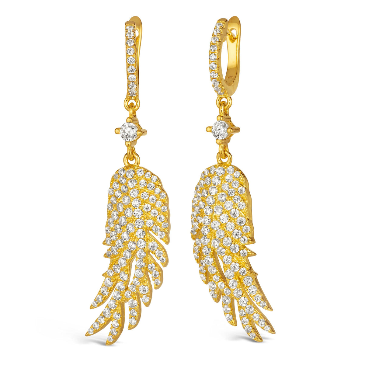 Anna Zuckerman Angel Wings Crystalline Earrings