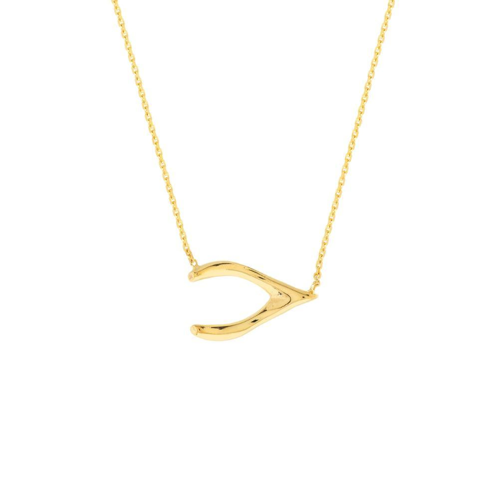 HAWLEY ST Sideways Wishbone Adjustable 18" Necklace