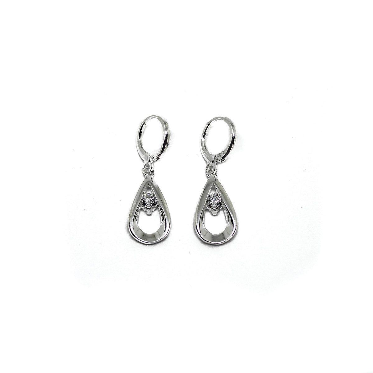 Completely Bella Suspended Silver Teardrop Earrings