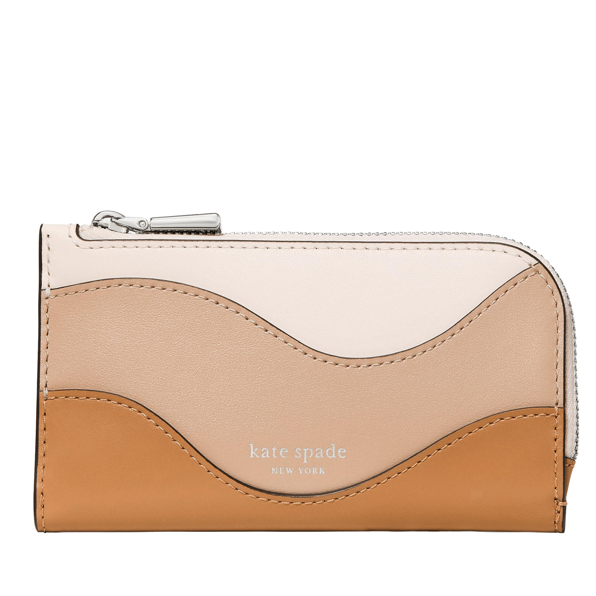 kate spade new york Wavy Leather Devin Small Slim Bifold Wallet - Garden Soil Multi