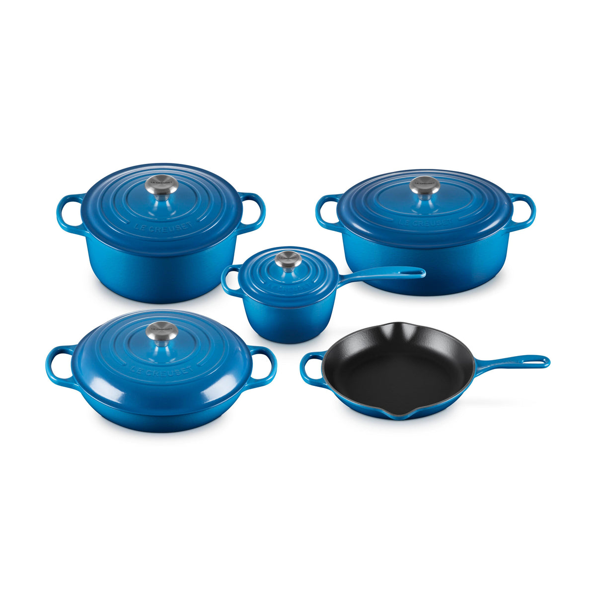 Le Creuset 9pc Signature Cast Iron Cookware Set Marseille
