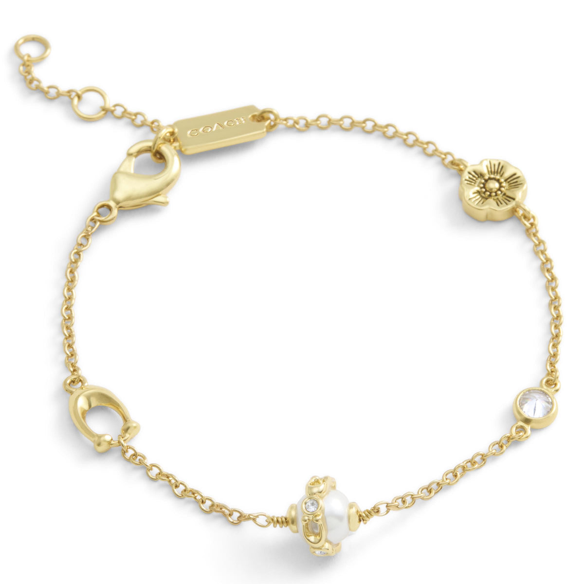 COACH Pearl Orb Bracelet - Cream/Gold