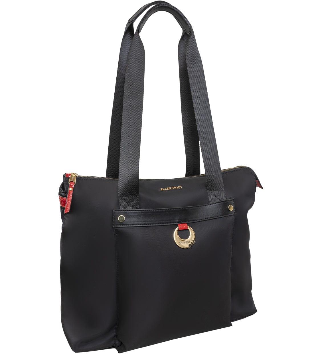 Ellen Tracy Twill Nylon Double Handle Tote Size 18"