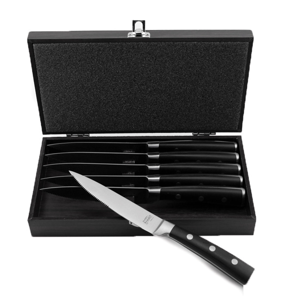 BergHOFF Classico 7pc SS Steak Knives, with Wood Case