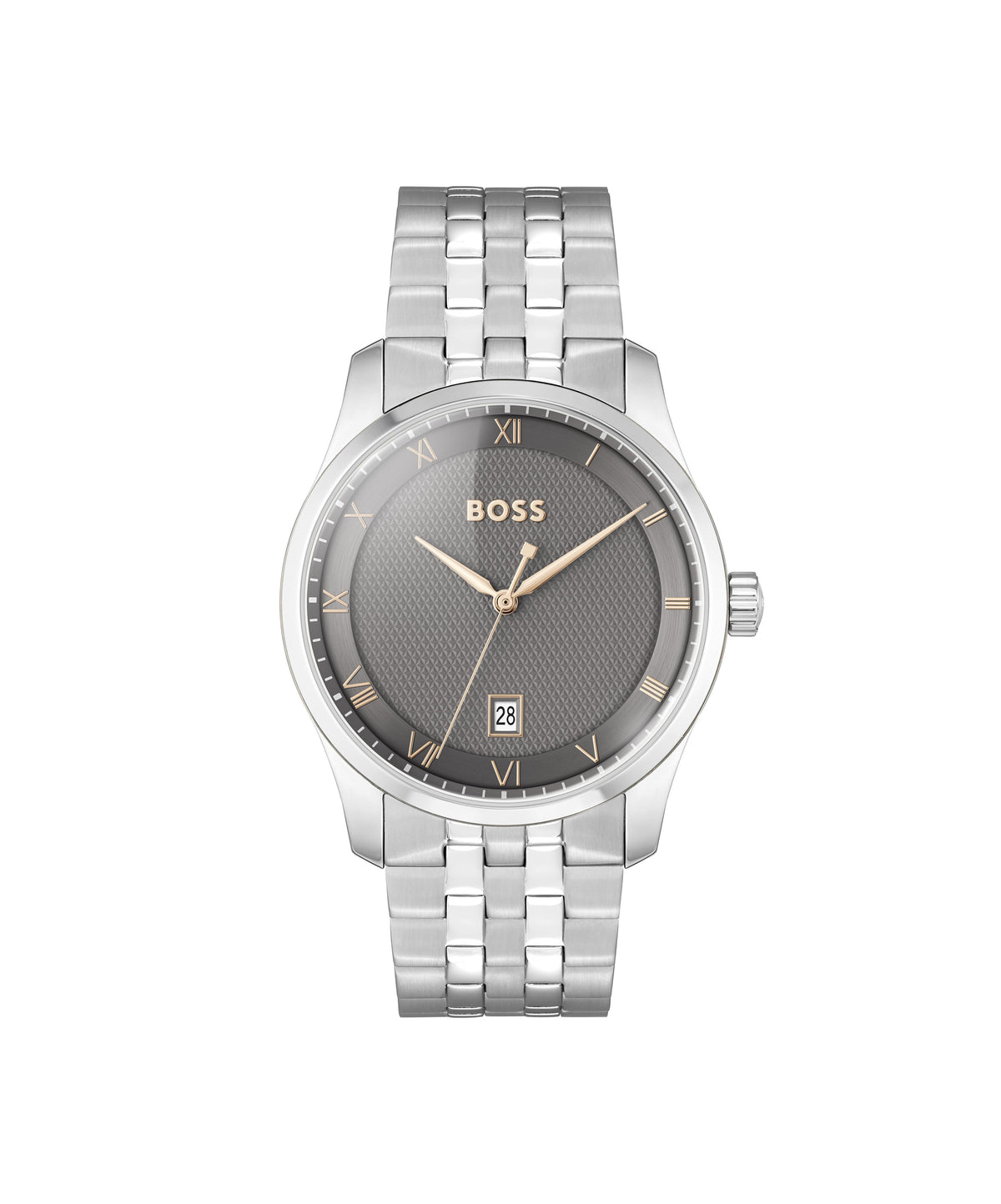 HUGO BOSS Boss Principle Gents. Stainless Steel Case & Bracelet. Grey Dial