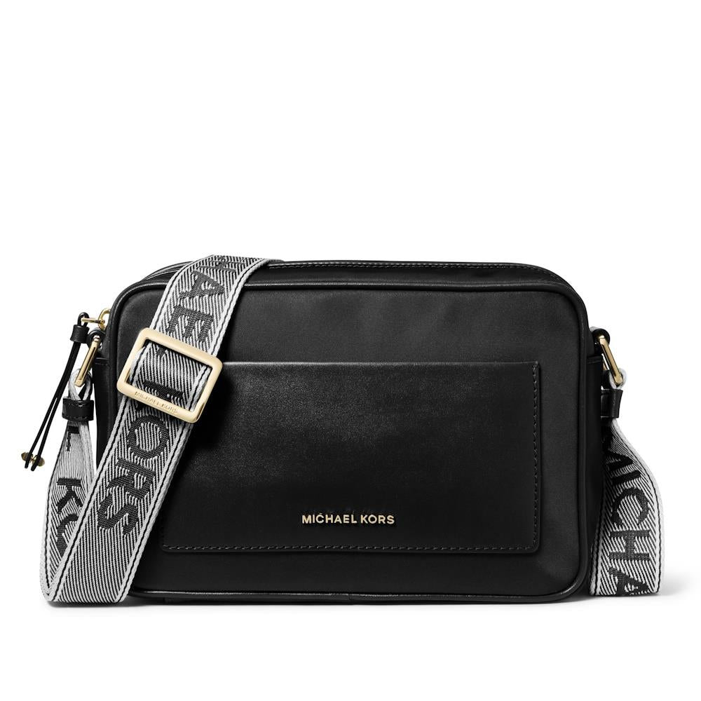 Michael Kors Jet Set Large Nylon Gabardine Crossbody Bag - Black