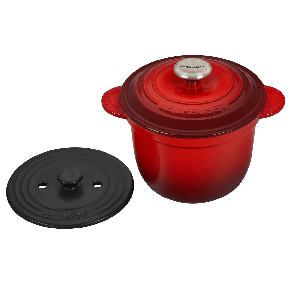 Le Creuset 2.25qt Cast Iron Rice Pot w/ SS Knob Cerise