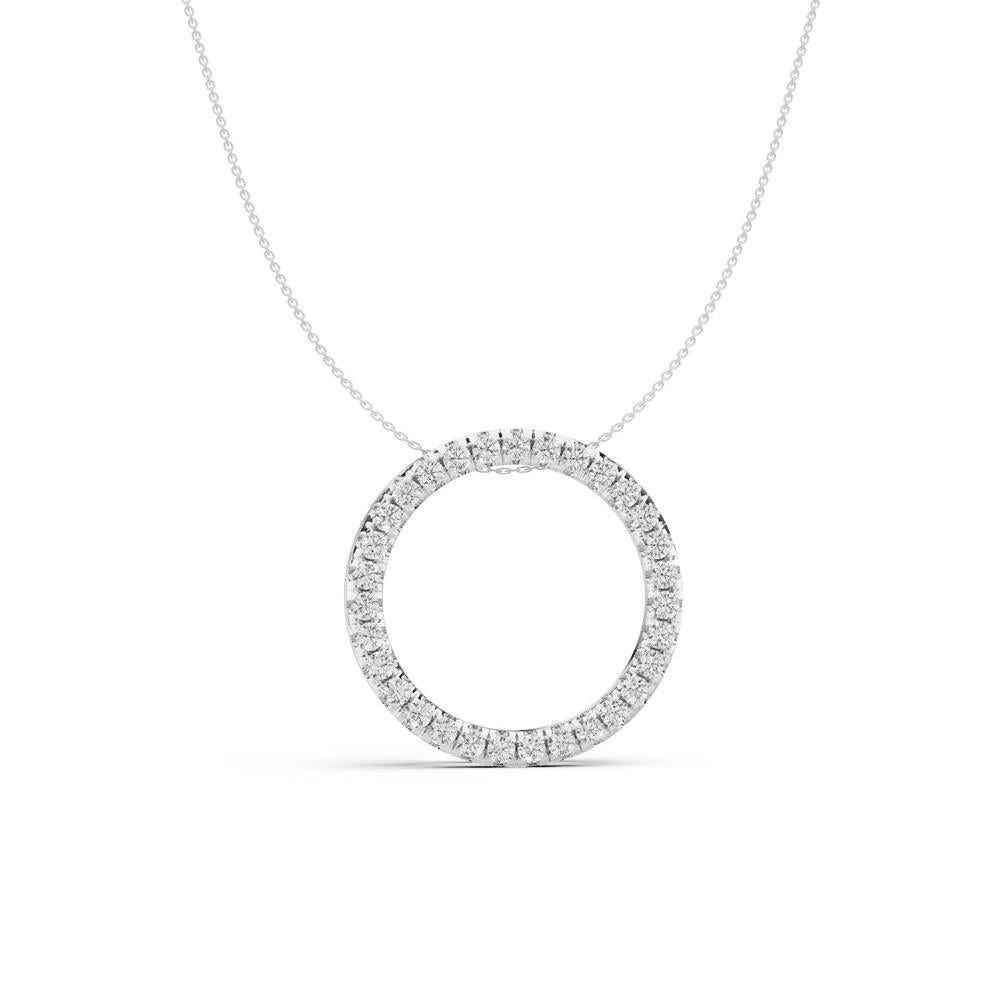 Prestige Boutique Diamonds Lab Diamond Circle Pendant Necklace Size 2 CTW