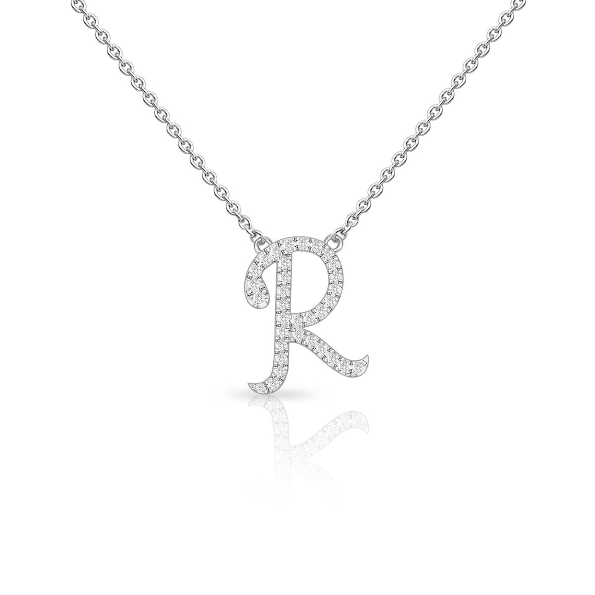 Infinity Luxe Jewelry Collection Diamond Cursive Initial W/Chain