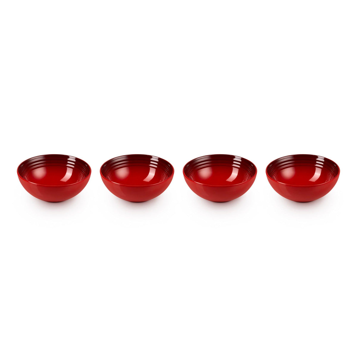 Le Creuset Set of 4 Vancouver Cereal & Soup Bowls Cerise