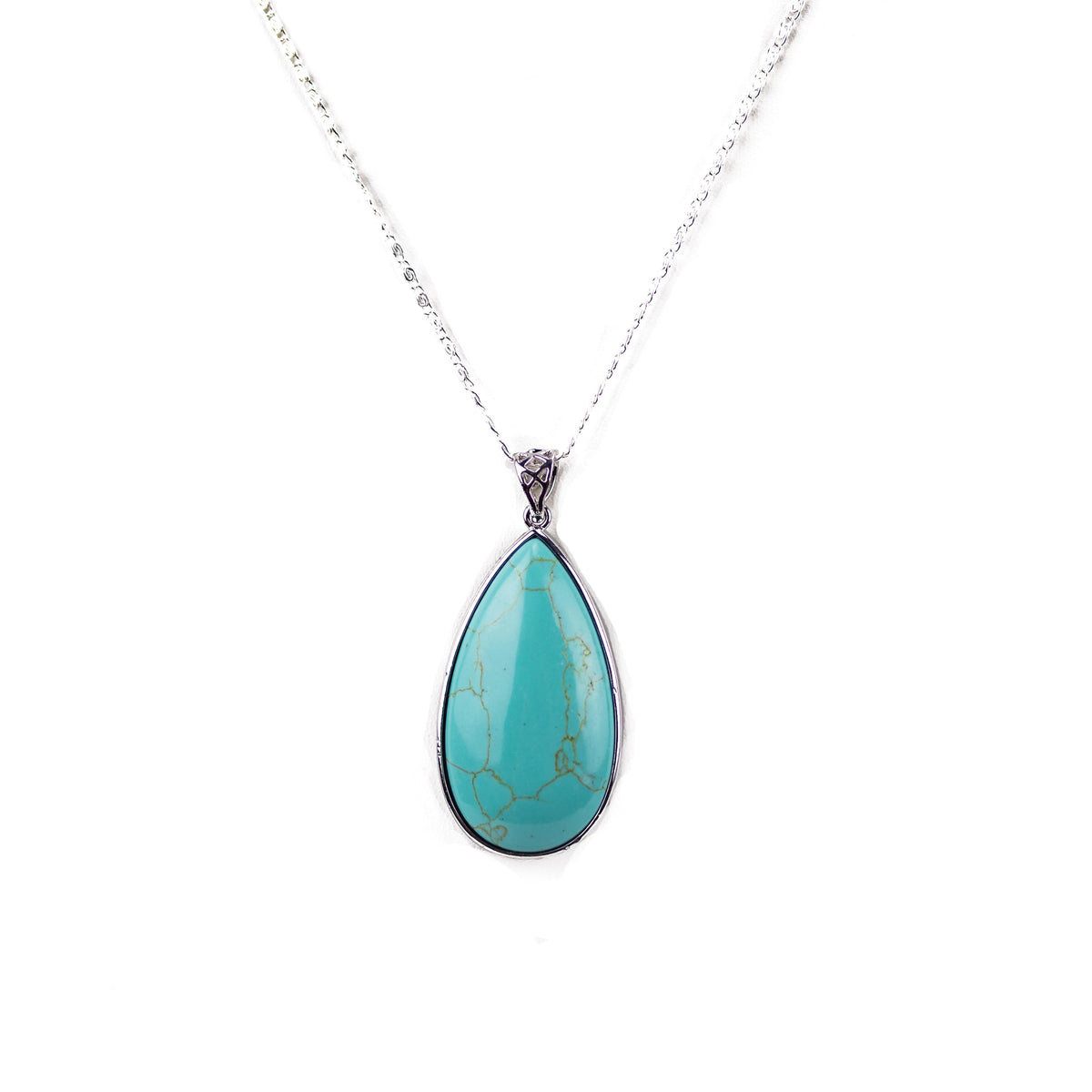 Completely Bella Turquoise Teardrop Necklace