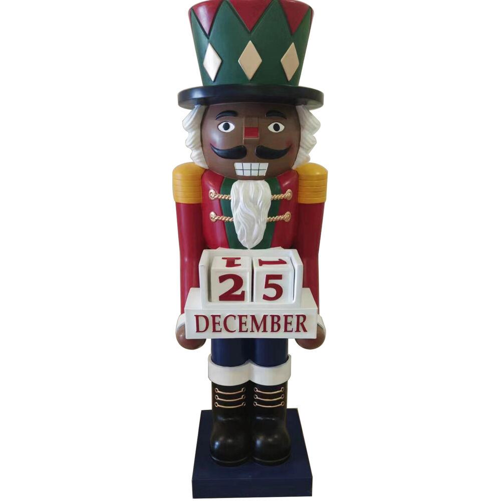 Fraser Hill 60-inch Fiberglass African American Nutcracker Figurine with Music and Countdown