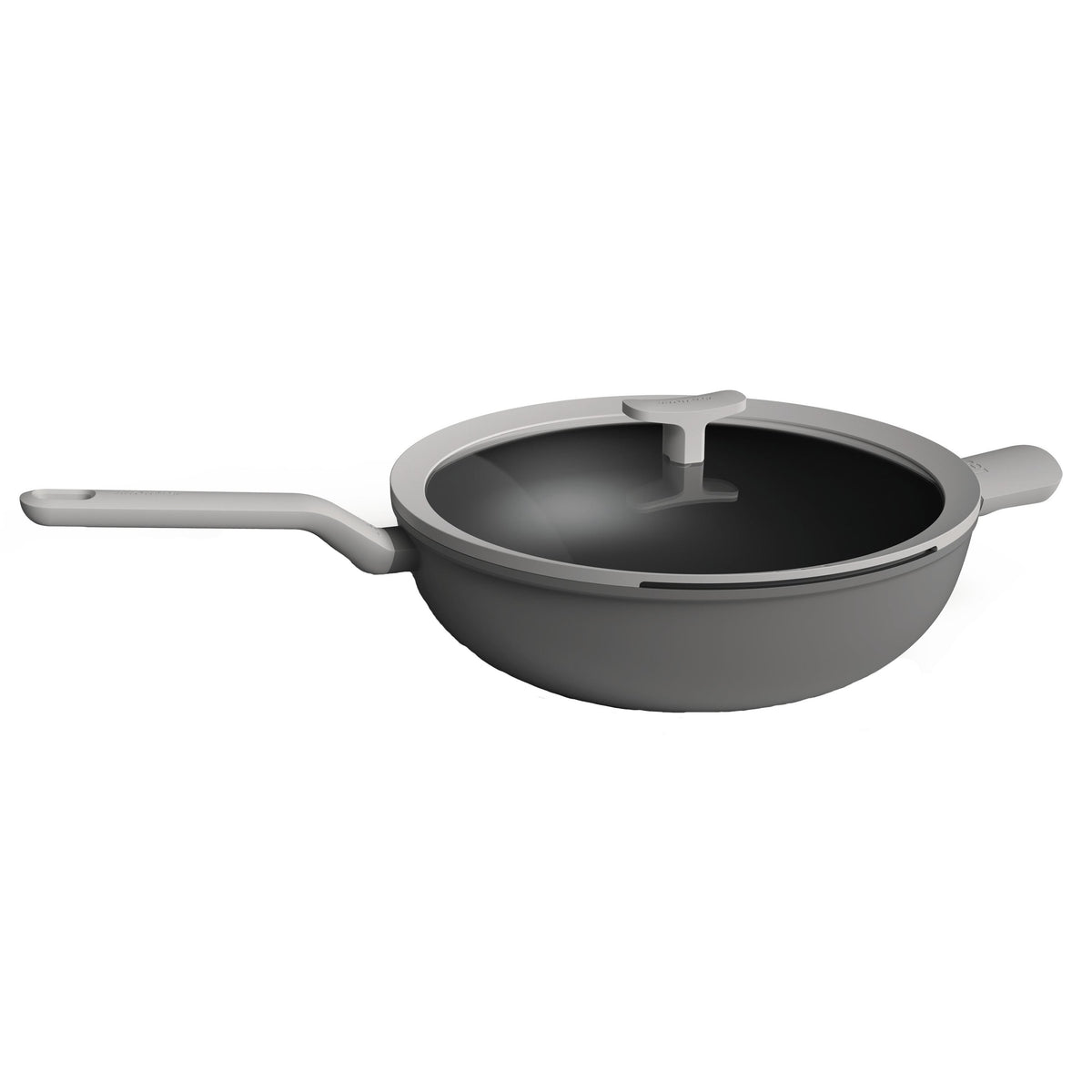 BergHOFF Leo 12.5" Non-stick Wok 6.2Qt., Gray, Glass Lid