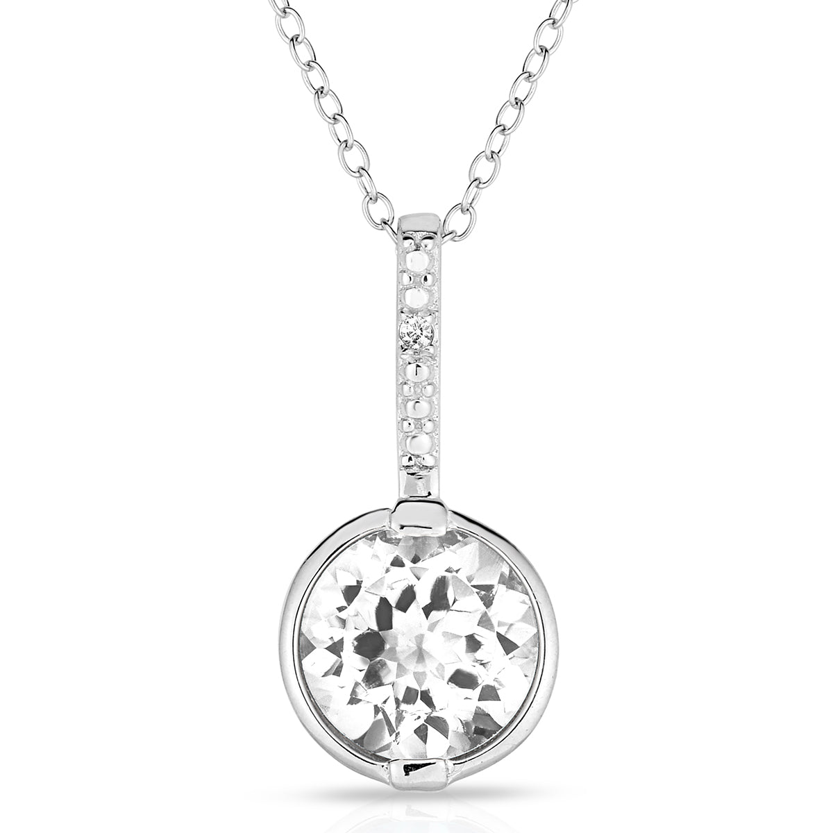 Jilco Inc White Topaz & Diamond Necklace