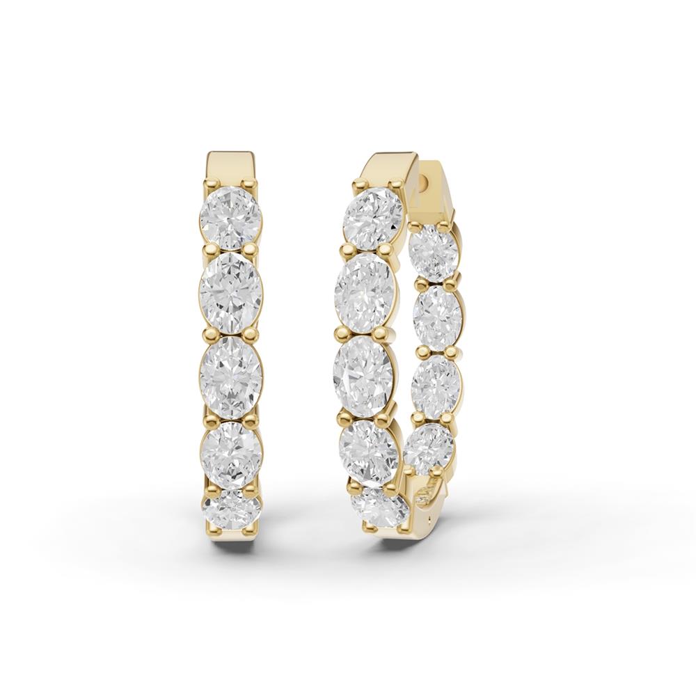 Prestige Boutique Diamonds Oval Lab Diamond Hoop Earrings Size 2.06 CTW
