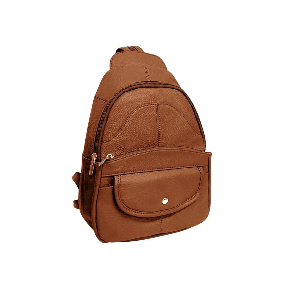 Roma Leathers Cowhide Leather Back Pack - Light Brown