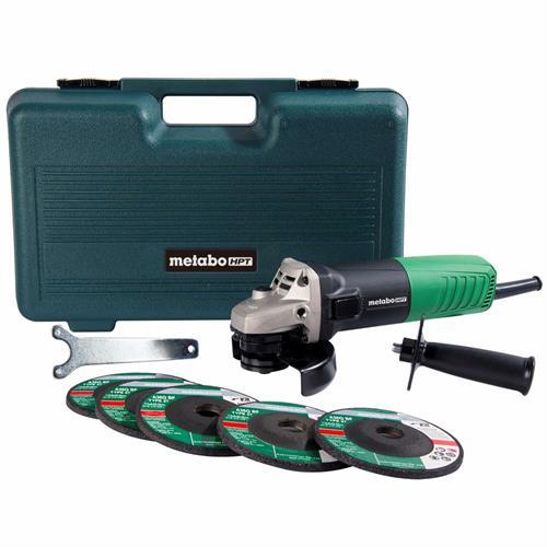 Metabo HPT (formerly Hitachi) 4 1/2" 6.2 Amp Slide Switch Grinder w/case & 5 Depressed Center Wheels
