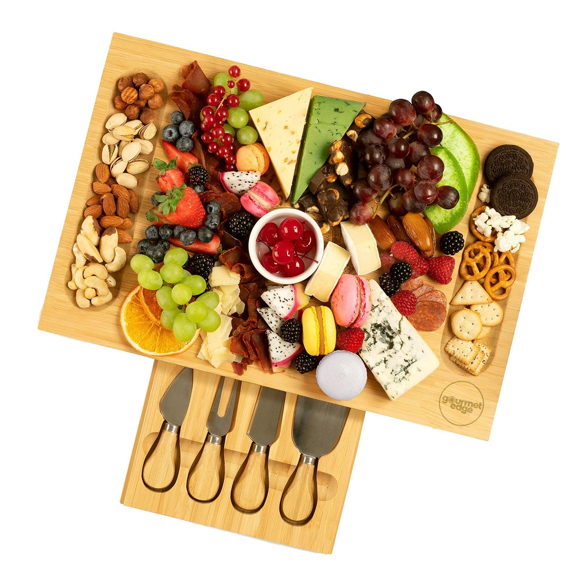 Gourmet Edge Bamboo Cheese Board Set