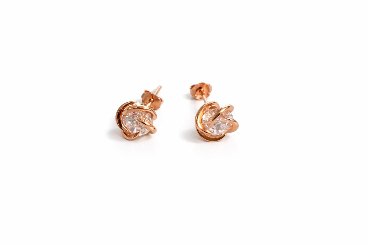 Completely Bella Latonia Cabella Rose Gold Plated Sterling Silver Swirl Earrings